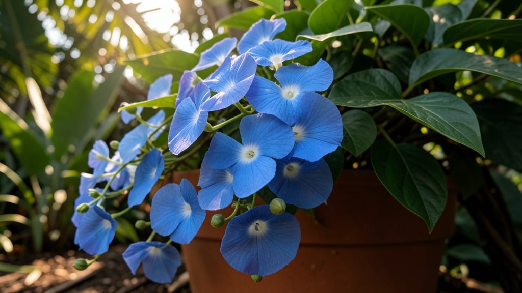 Blue Morpho Butterfly Pea Flower Clusters