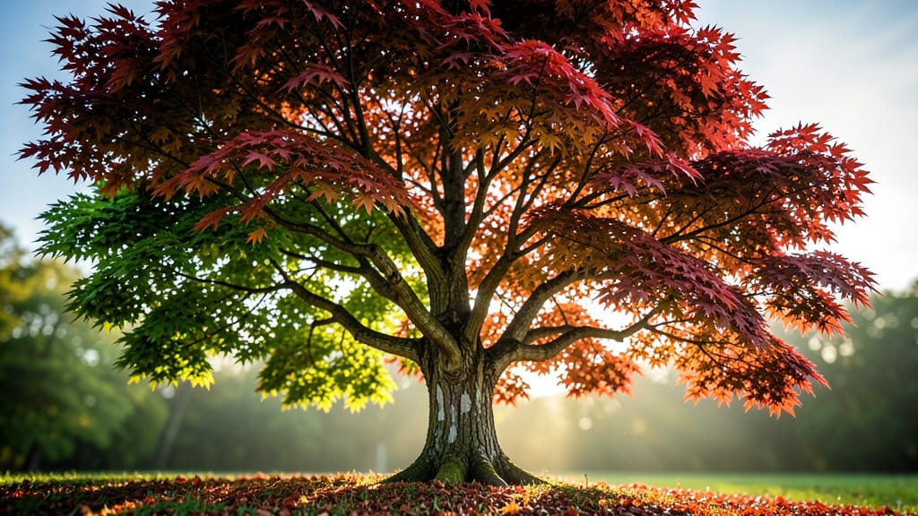 Crimson Glory Maple Tree with Vibrant Autumn Foliage
